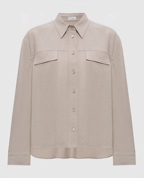 Brunello Cucinelli Beige shirt with wool MP542M1S06