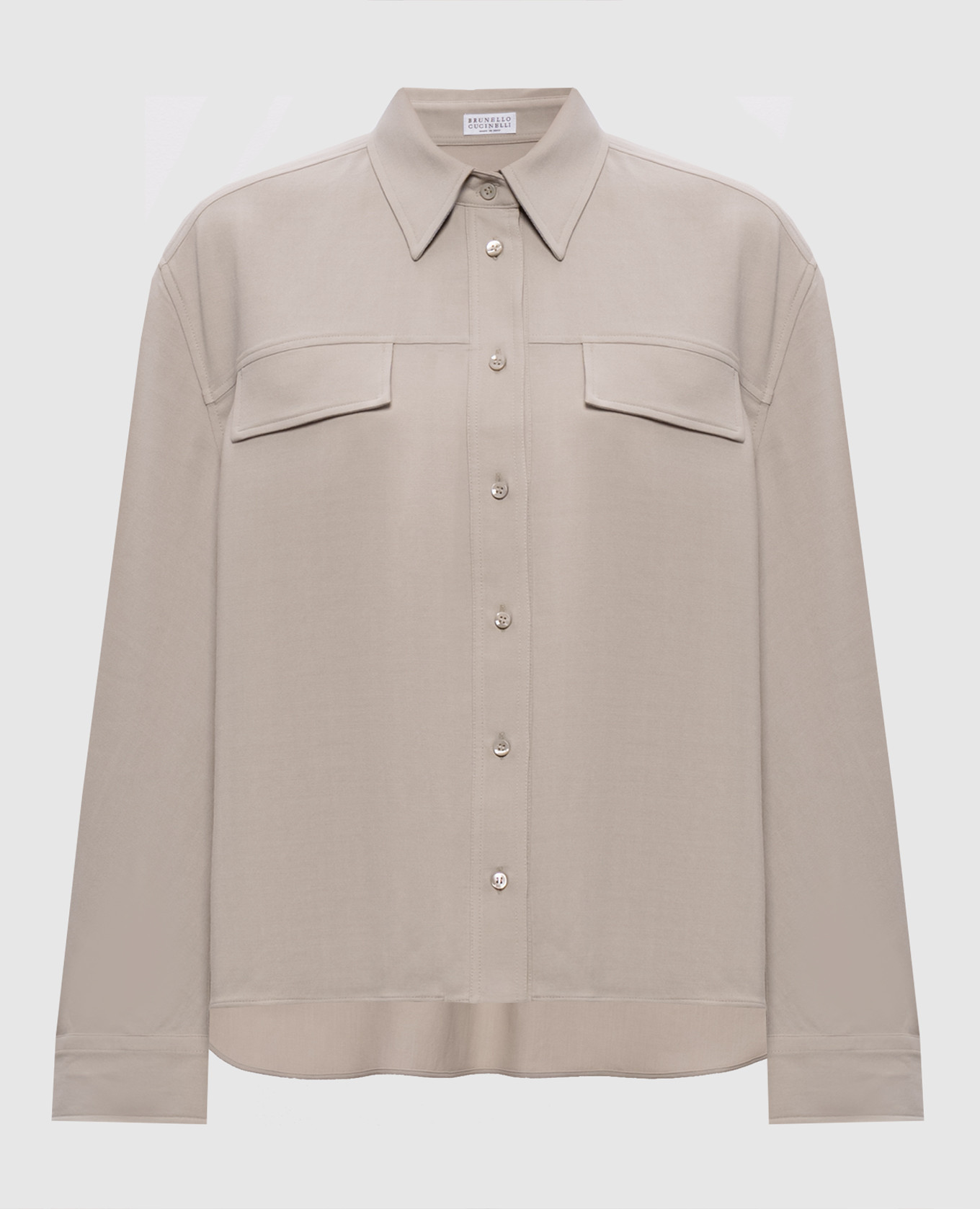 Beige overhemd met wollen details