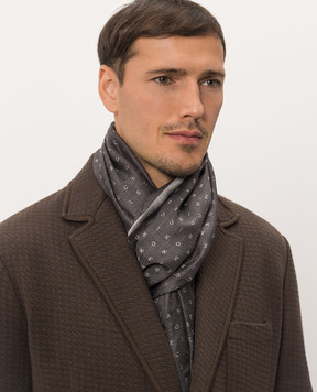 Stefano Ricci Gray silk and cashmere scarf MWA63000407442