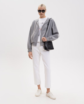 Maison Margiela MM6 Grey melange sports jacket with vintage effect S52HG0041S25337
