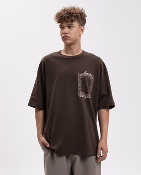 AMIRI Brown T-shirt with branded print AM426JR004