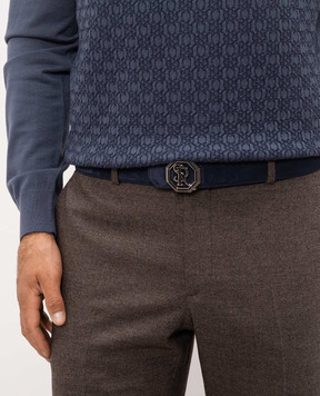 Stefano Ricci Blue suede belt N381SDC366P