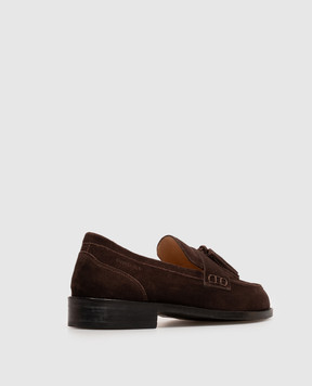 Twinset Brown suede loafers with tassels 262TCP166