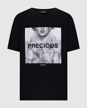 Twinset Black T-shirt with print 262AP2510