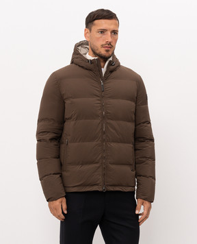 Stefano Ricci Brown down jacket with logo patch MDJ6300270519V
