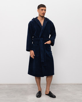 Symbol Home Blue terry robe with hood BAMBOOSPONGEBATHROBE