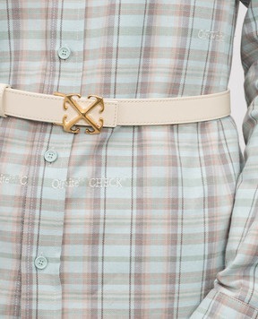 Off-White Reversible leather belt with Arrow emblem and print OWRB13AC99LEA001