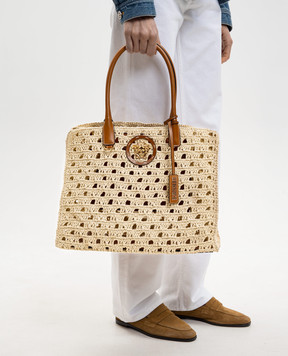 Versace Beige La Medusa raffia bag 10047411A16999
