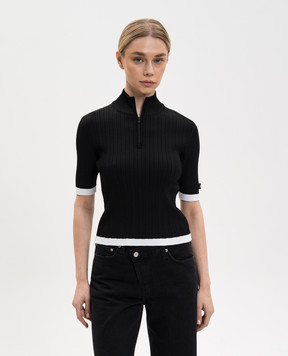 Juun.j Black top with logo patch JW6251W025