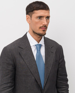 Stefano Ricci Blue silk tie with contrasting pattern CH35030