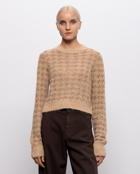 Twinset Beige sweater with sequin pattern 262TP3361