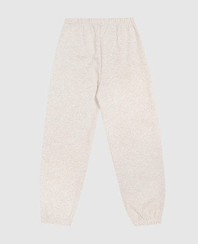 Palm Angels Kids' grey melange joggers with logo print F6PAJBFP016