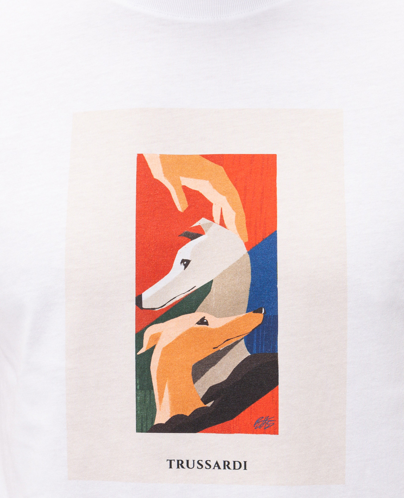 

White T-shirt with print Trussardi