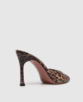 Amina Muaddi Alexa Brown Leather Mules 16S365859ALE