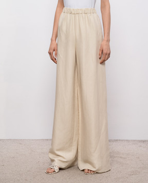 Max Mara Beige linen and silk palazzos MORO MXMORO