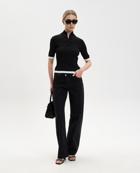 Juun.j Black top with logo patch JW6251W025