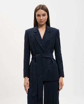 Twinset Blue puffer jacket with embroidery 261TE2020