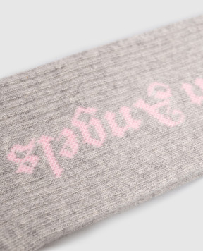 Palm Angels Children's gray socks with logo PGRA005C99KNI005