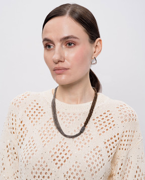 Peserico Brown necklace with monil chain S35515C0CC813