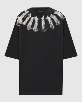 Palm Angels Black T-shirt with contrast logo print PAMAA003JR001m