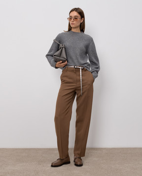 Brunello Cucinelli Gray cashmere and wool sweater MBM753500P
