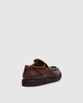 Pantanetti Brown leather loafers with a degraded effect 20076M
