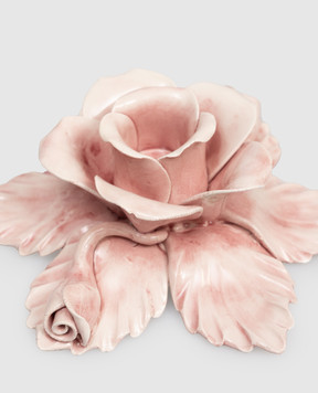 Bitossi Home Pink ceramic rose candlestick EMP00406