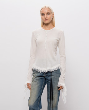 Ann Demeulemeester White long sleeve with ruffles B0014684FA206