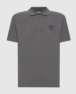 Brunello Cucinelli Grey polo shirt with logo patch ML944VL505