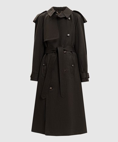 Esmee khaki wool trench coat