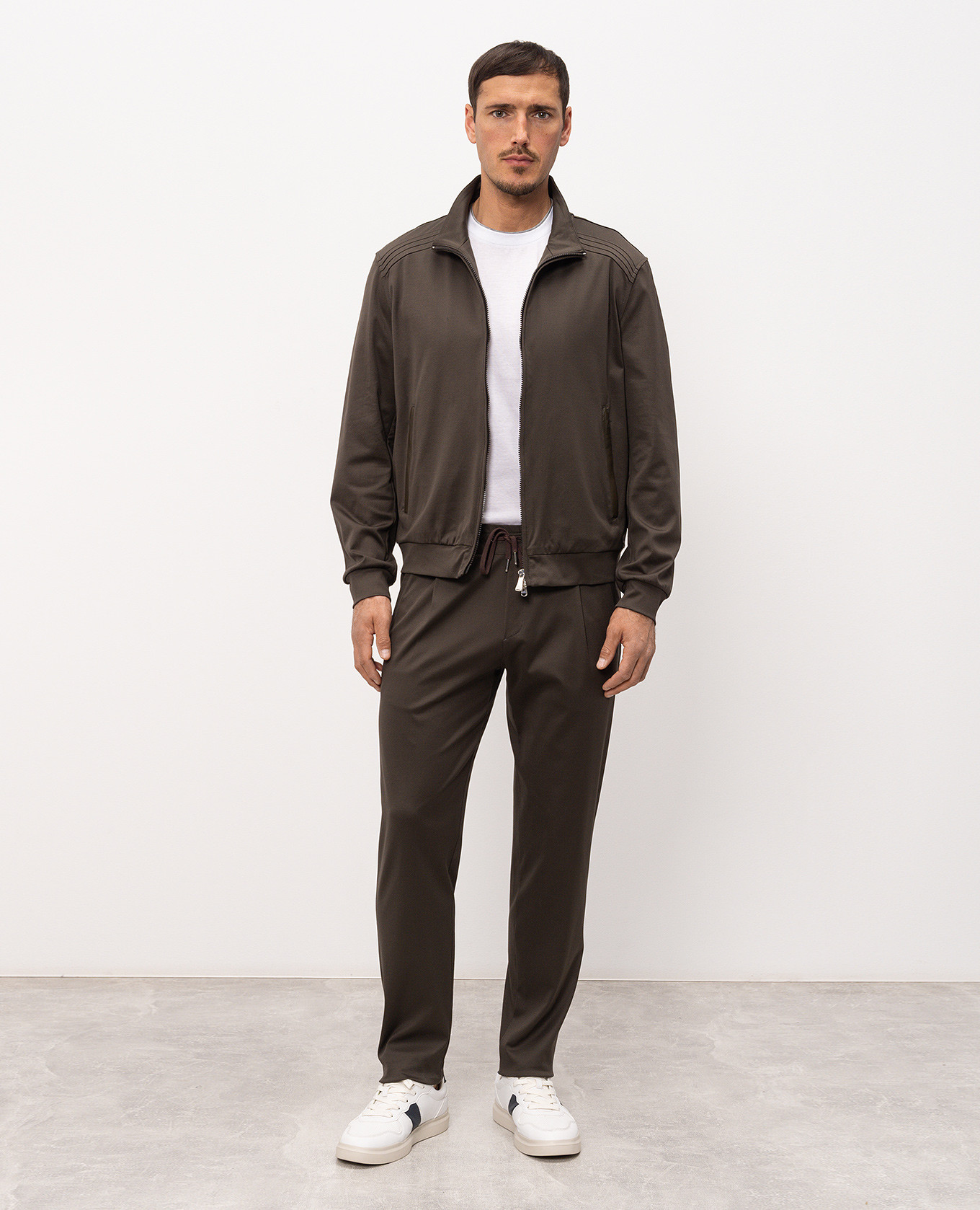 

Green sports jacket with leather inserts Bilancioni