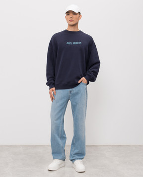 Axel Arigato Norton blue sweatshirt with logo print A3857003