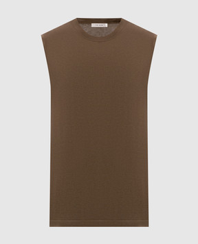 The Row Omima brown silk top 11058Y738