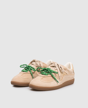 Nokwol Beige suede August sneakers with logo AUGUST