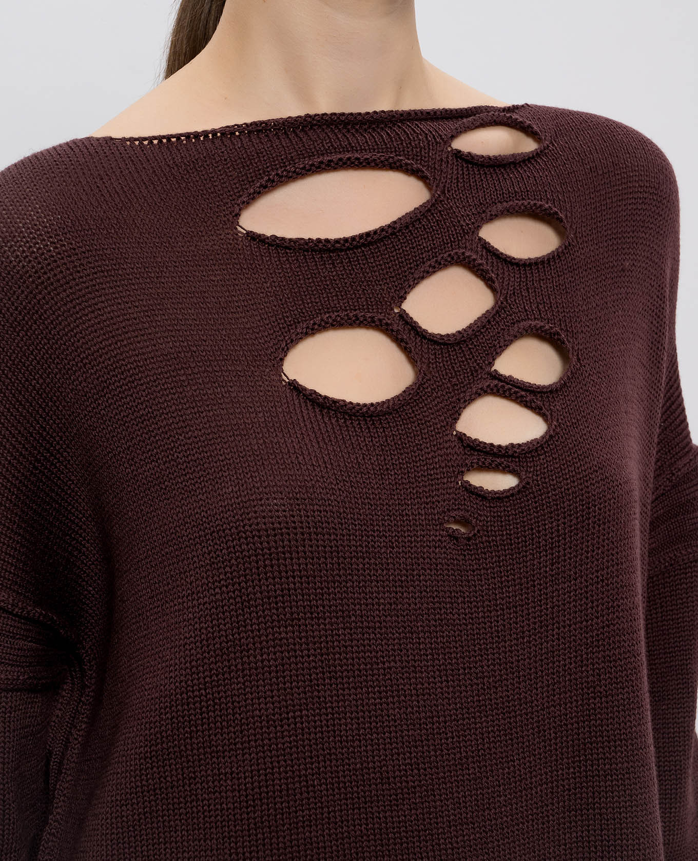 Burgundy merino wool sweater Masnada 5