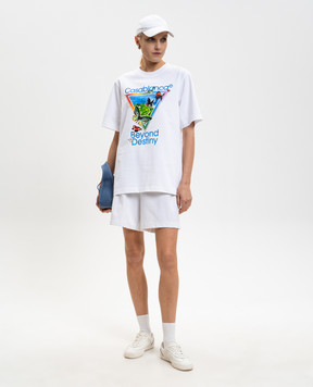 Casablanca White T-shirt with Icon Beyond Destiny print MSP26JTS00116