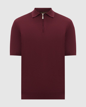 Doriani Cashmere Burgundy polo with silk 18243299299