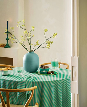 Pip Studio Green Stripes tablecloth with logo 51035071