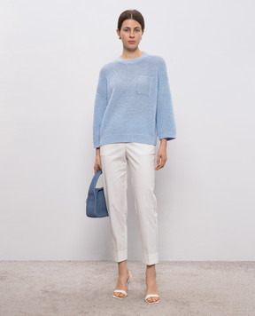 Peserico Blue openwork jumper with chain A99076F059312B