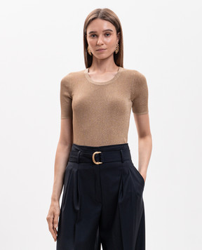 Max Mara Brown top with lurex MSTSEQUOIA