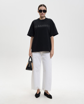 Jil Sander Black t-shirt with logo print J03GC0137J20243