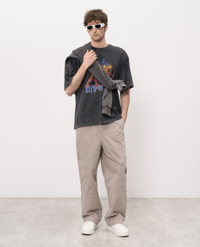 Off-White Gray T-shirt with print 44MAA120S26J005