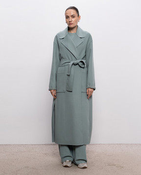 Fabiana Filippi Turquoise wool coat with a smell CTD216F195M261