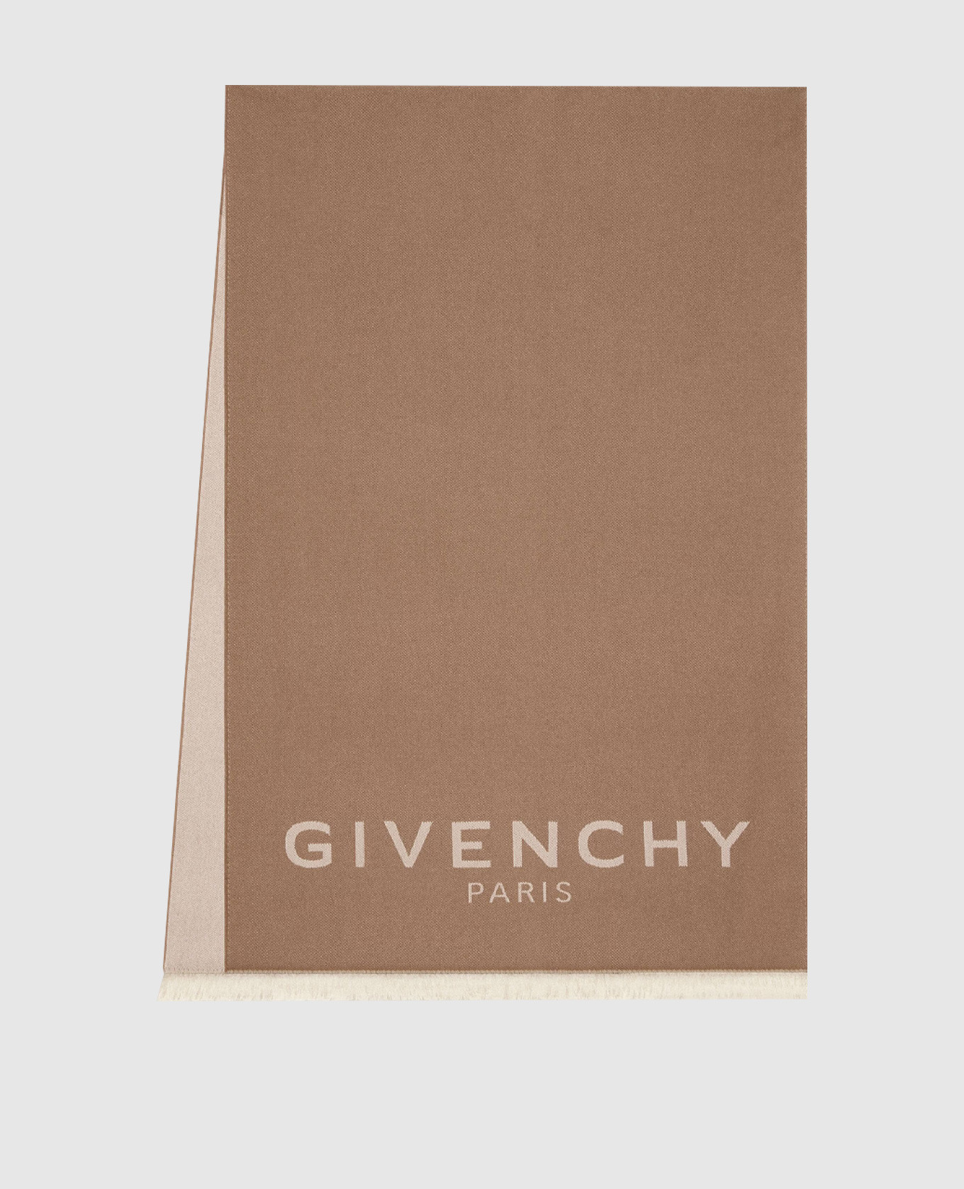 

Brown wool and cashmere stole with logo Givenchy