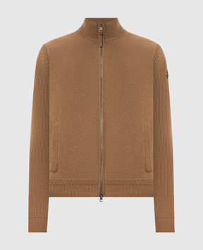 Moncler Brown wool and cashmere cardigan L20919B00013M4281