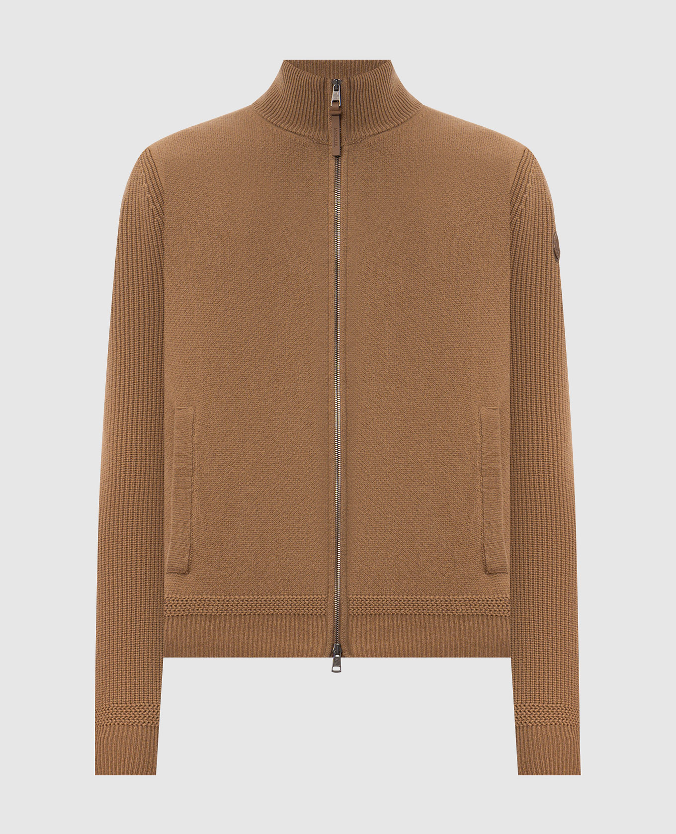 Brown wool and cashmere cardigan