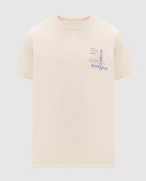 Off-White Beige T-shirt with Connect Dots print 44MAA16MF26J00U