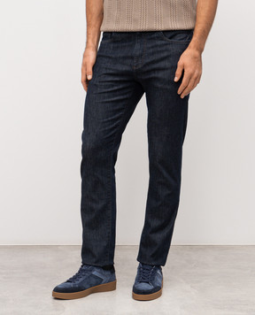 Canali Blue jeans with logo patch PD0040091719
