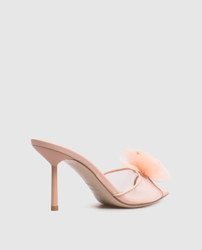Le Silla Pink Rose mules with flower applique 5306D080BXPPNEM
