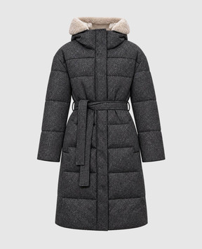 Brunello Cucinelli Gray down jacket with wool MD0029607